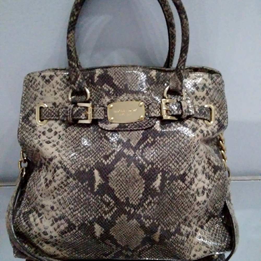 Michael Kors Large Python Hamilton Tote Handbag - image 1